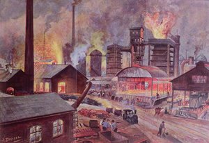 Fábrica con alto horno, de una serie de libros sobre L