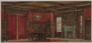 Renderizado para diseño de interiores, alrededor de 1880-1900 de August Frederick Biehle