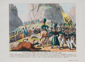 El ejército del Conde Iván Ivánovich Diebitsch cruzando los Balcanes, c. 1830
