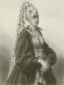 Reina Isabeau (grabado) de August Friedrich Pecht
