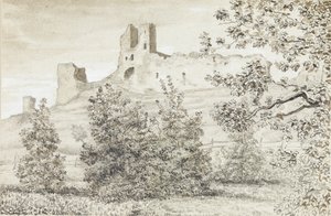 Vista de las ruinas del castillo de Rakvere, 1828 de August Georg Wilhelm Pezold