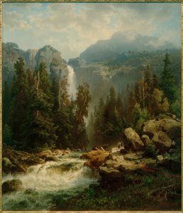 Paisaje noruego con cascada