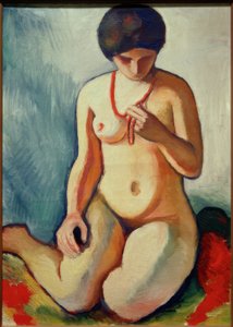 Desnudo con collar de coral