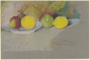 Manzanas y limones, c.1909-10 (pastel sobre papel) de August Macke