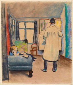 Franz y Maria Marc en el estudio de August Macke en Bonn de August Macke