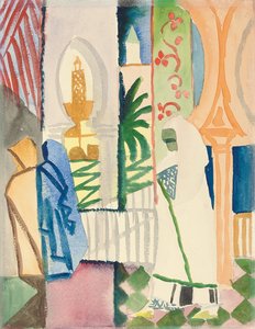 En el salón del templo; In der Tempelhalle, 1914 de August Macke
