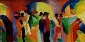 Columnata con velero I de August Macke