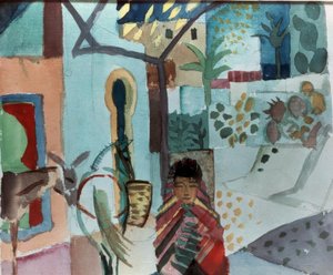 Niña con caballo y burro de August Macke