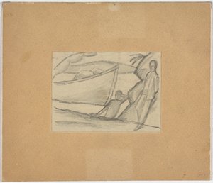 hombres en la orilla de August Macke