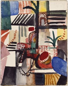 Hombre con burro, Túnez, 1914 de August Macke