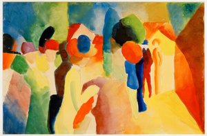 Con chaqueta amarilla de August Macke
