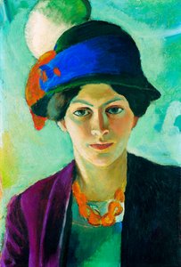 Retrato de la esposa del artista con un sombrero de August Macke