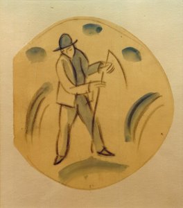 Segador, diseño para un plato de August Macke