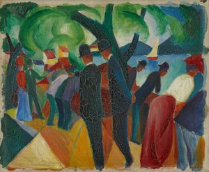 caminar sobre el puente de August Macke