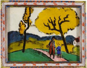 Dos chicas en un paisaje. de August Macke