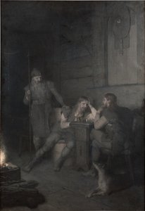 Frithiof juega al ajedrez (de La saga de Frithiof) de August Malmström