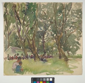 2. Praterauen, con excursionistas acampados