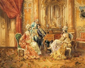 Al piano, de Stephan Sedlacek (1868-1936), óleo sobre lienzo de August Stephan Sedlacek