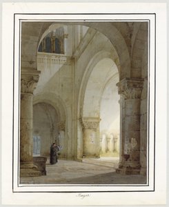 Interior de una iglesia románica de August von Bayer