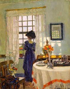 Mujer en la Ventana, finales del siglo XIX o principios del siglo XX de August von Brandis
