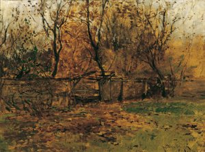 El jardín del pintor Franz von Lenbach en Munich de August von Pettenkofen
