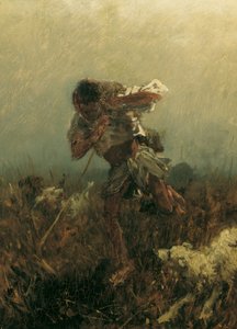niño perseguido por perros de August von Pettenkofen