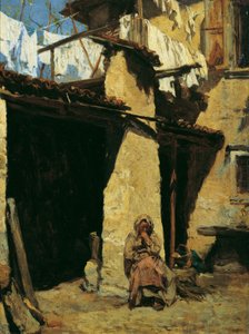 Cortijo napolitano con esposa de granjero
