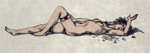 Mujer desnuda acostarse de Auguste (after) Leroux