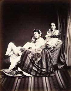 Tres mujeres desnudas en una chaise longue, c.1850