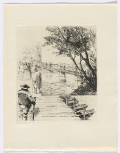 Frédéric Mistral: Mémoires et Recits de Frédéric Mistral: figuras en un muelle (insertar después de p.216) de Auguste Brouet