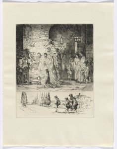 Frédéric Mistral: Mémoires et Recits by Frédéric Mistral: nativity/ figures walking on a road (insert after p. 32) de Auguste Brouet