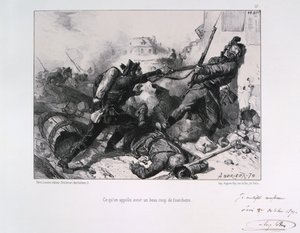 Lucha cuerpo a cuerpo, Sitio de París, Guerra Franco-Prusiana, 1870 1871 de Auguste Bry