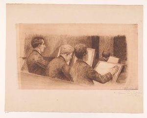 Lección en la escuela de dibujo de Auguste Danse (signed by artist)
