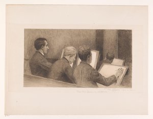 Lección en la escuela de dibujo de Auguste Danse (signed by artist)