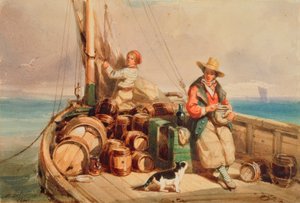 Dos figuras en un bote, 1843 de Auguste Delacroix