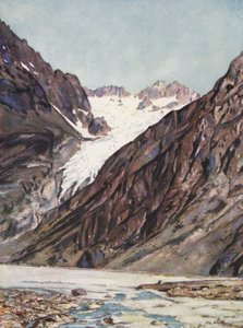 Francia: Glacier Blanc Du Mt Pelvoux (litografía en color) de Auguste Gerardin