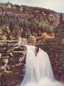 Francia: Le Saut Du Doubs (litografía en color)