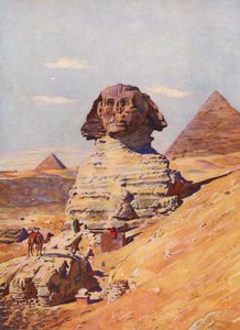 La Esfinge, Egipto (litografía en color) de Auguste Gerardin