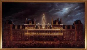 Iluminación del ayuntamiento para la fiesta del rey Luis Felipe I (1 de mayo de Auguste Jean Simon Roux