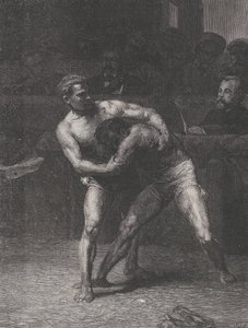 Luchadores, de Le Monde Illustré, 22 de mayo de 1875 de Auguste Joliet