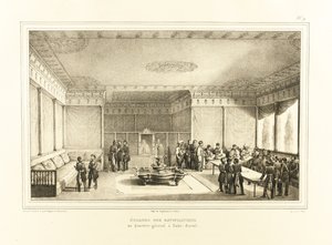 Firma del tratado de Adrianópolis en el antiguo Palacio de Edirne, 1834 de Auguste Joseph Desarnod
