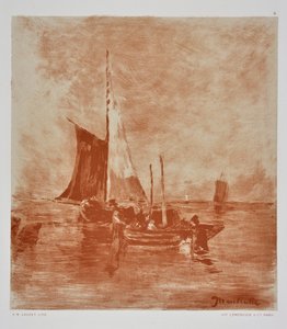 Barcos de pesca (dibujo) de Auguste Lauzet
