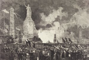 14 de julio. Iluminación de la Plaza de la República, 1883 de Auguste Lepere