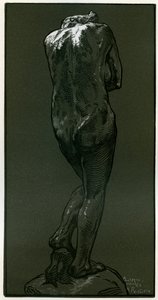 Un grabado en madera después de una estatua de Rodin