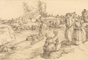 Entierro en el pantano de Vendeen de Auguste Lepere