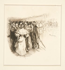 Multitud en la taquilla (?) de Auguste Lepere