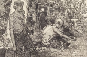 Recolección de lirio de mayo de Auguste Lepere