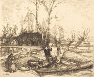 En el pantano inundado - El pastor, 1911 de Auguste Lepere