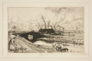 Le petit pont (Vend?e) (El pequeño puente [Vendée]) de Auguste Lepere
