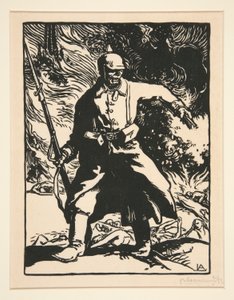 El soldado prusiano, de La guerra de 1914, primera serie, núm. 10 de Auguste Lepere